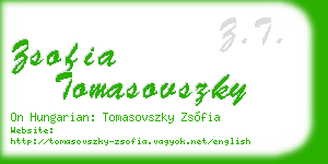 zsofia tomasovszky business card