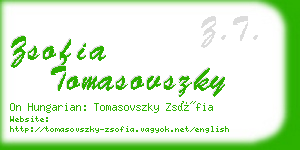 zsofia tomasovszky business card